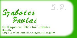 szabolcs pavlai business card